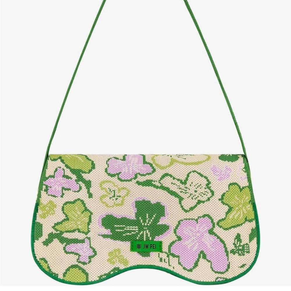 JW PEI Becci Knitted Shoulder Bag in a multicolor knit pattern - Picture 4 of 5
